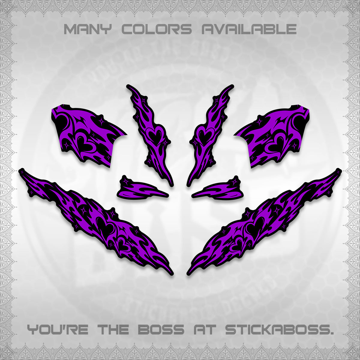 CLICK 125 V2 DECALS (2026 STRIPING HEART DESIGN) STICKER KITS BY STICKABOSS