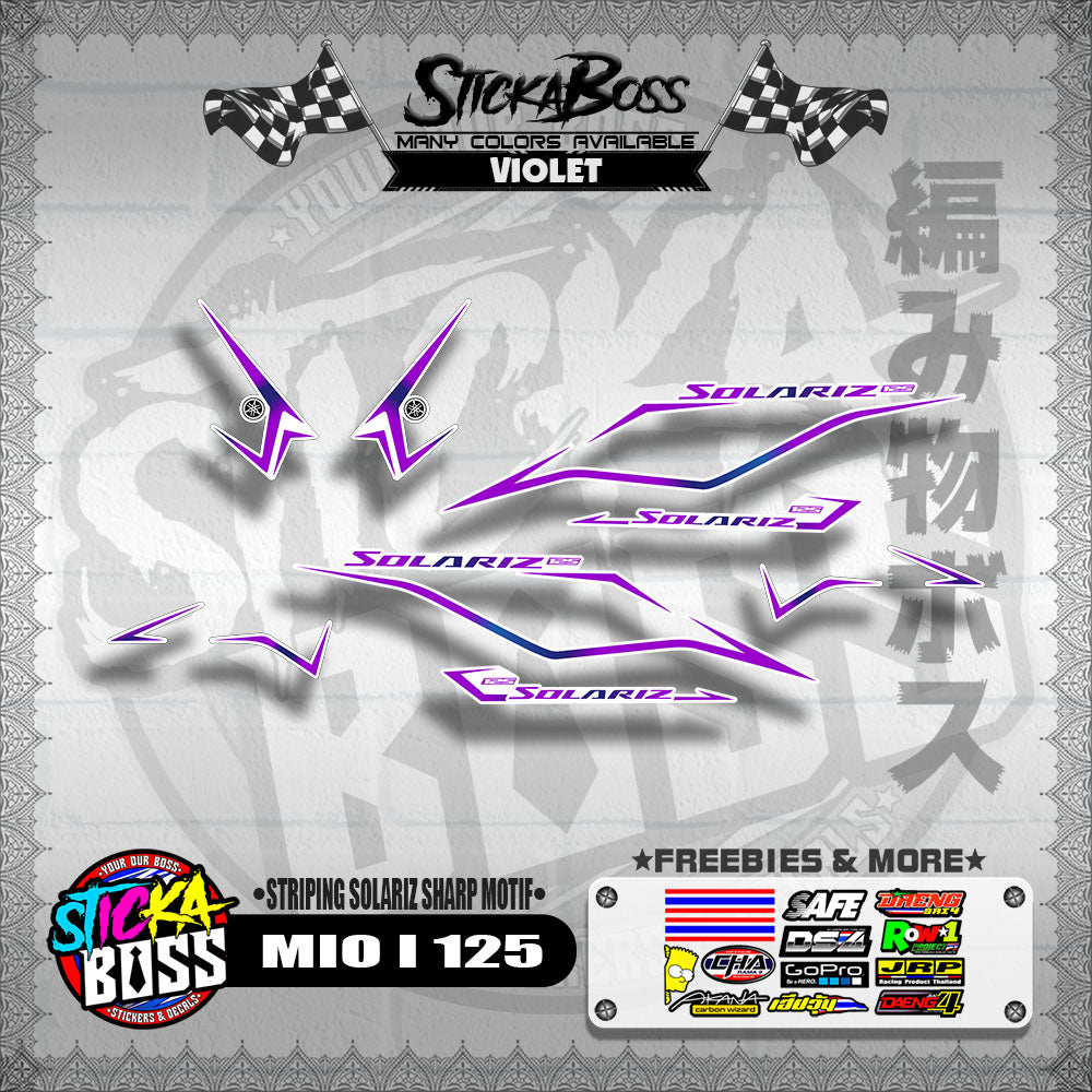 MIO I 125 MALAYSIAN DECALS ( STRIPING SOLARIZ SHARP MOTIF )【WITH FREEBIES】