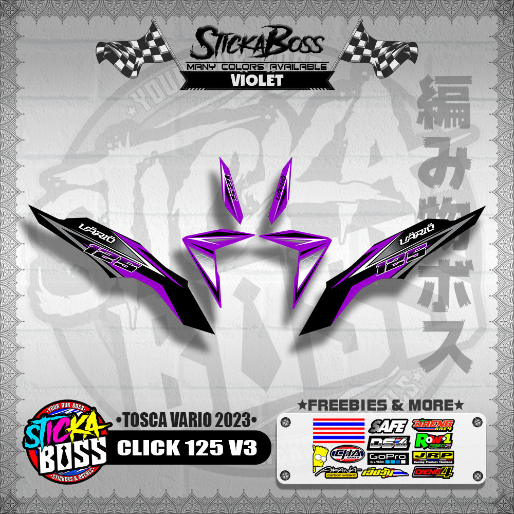CLICK 125 V3 DECALS ( TOSCA VARIO 2023 )【WITH FREEBIES】
