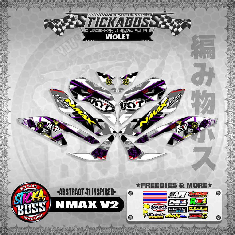 NMAX V2 STICKER DECALS ( ABSTRACT 41 INSPIRED )【WITH FREEBIES】
