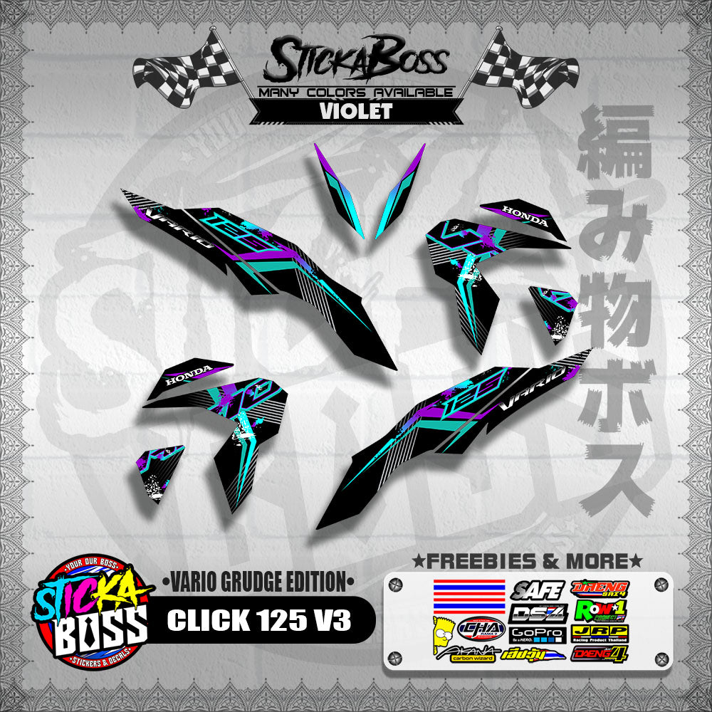 CLICK 125 V3 DECALS ( VARIO GRUDGE EDITION )【WITH FREEBIES】