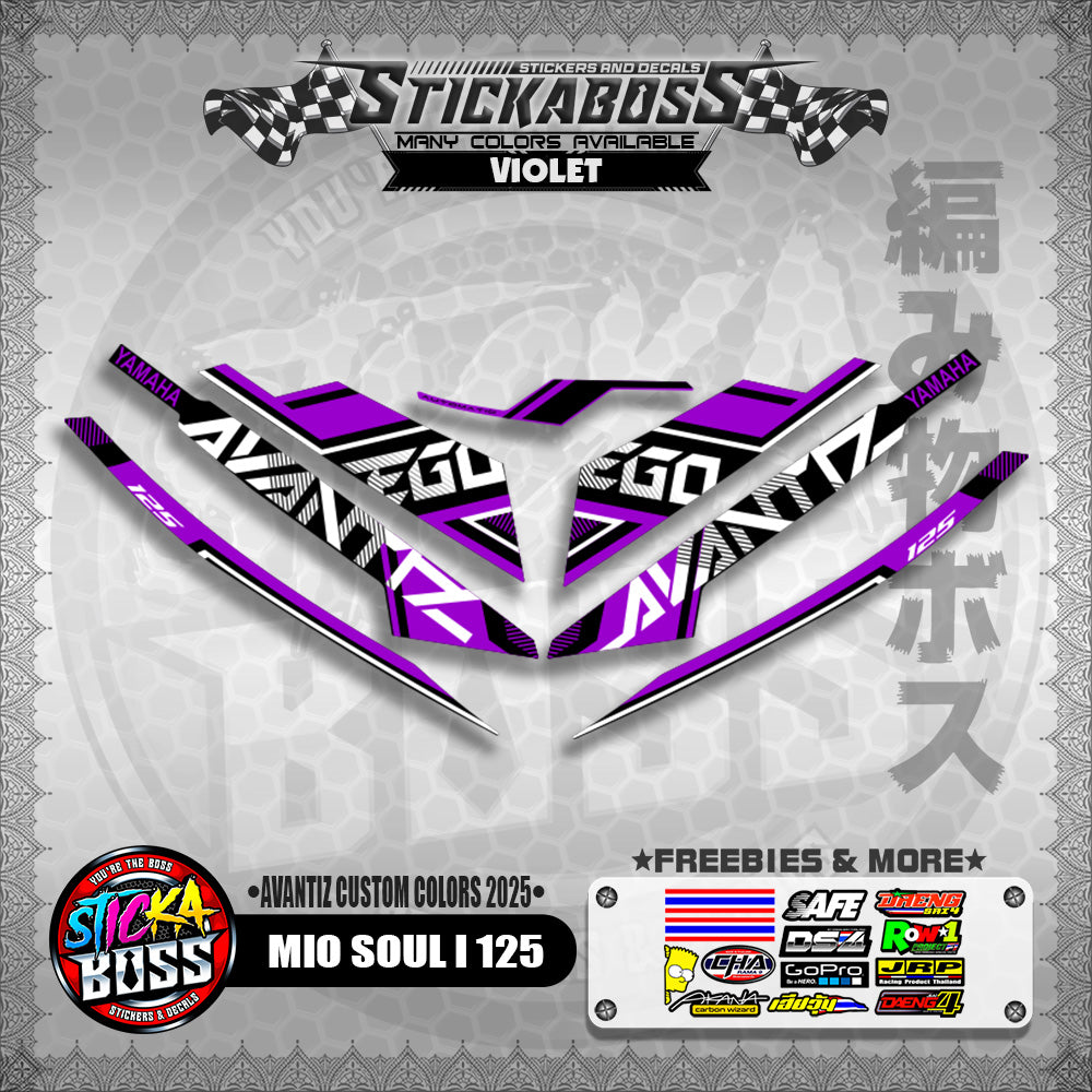MIO SOUL I 125 STICKER DECALS ( AVANTIZ CUSTOM COLORS 2025 )【WITH FREEBIES】