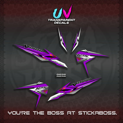 【PREMIUM UV PRINT】TRANSPARENT CLICK 125 V3 VARIO DECALS (2026 KING 001 DESIGN)By STICKABOSS