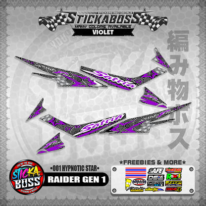 RAIDER GEN 1 MALAYSIAN STICKER DECALS (001 HYPNOTIC STAR)【WITH FREEBIES】