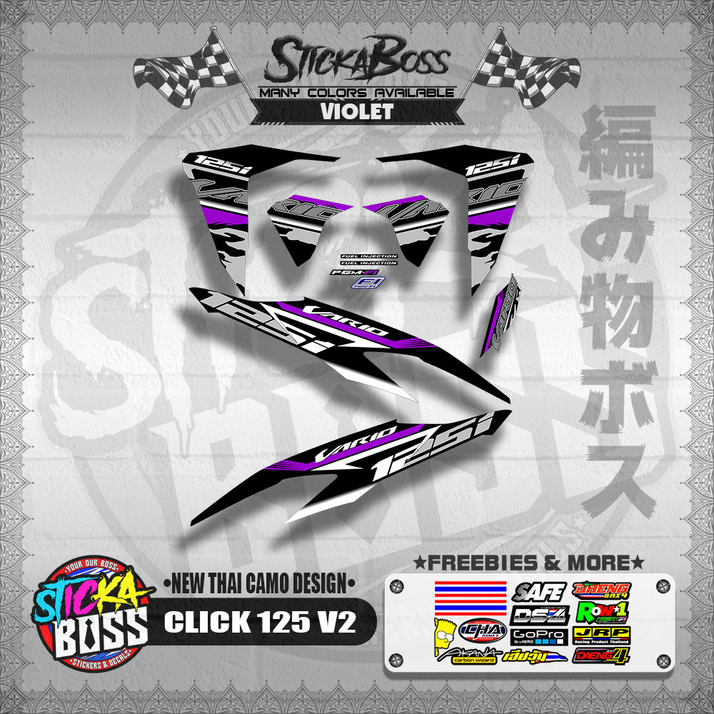 CLICK 125 V2 DECALS ( NEW THAI CAMO DESIGN )【WITH FREEBIES】