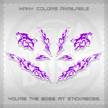 CLICK 125 V2 FOR WHITE DECALS (2026 STRIPING HEART DESIGN) STICKER KITS BY STICKABOSS