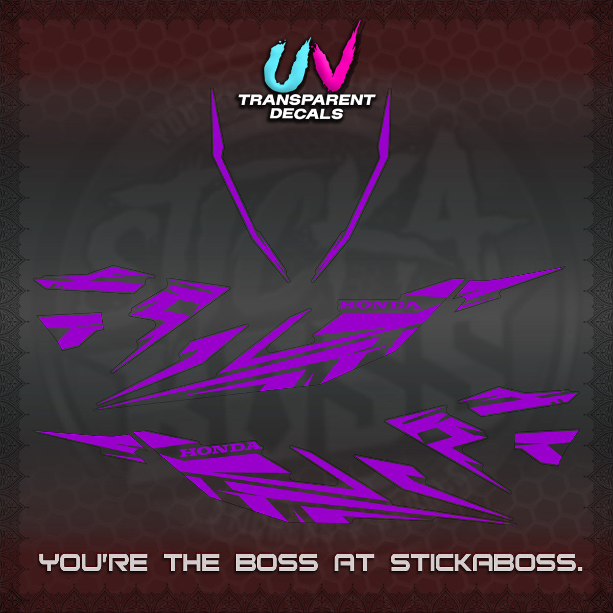 CLICK 125 V4 UV TRANSPARENT DECALS (2026 MINIMAL 001 DESIGN)STICKER DECALS By STICKABOSS