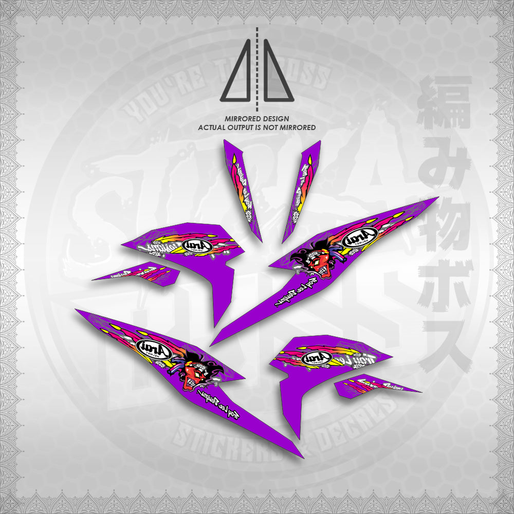 STICKER DECALS for BEAT FI V3 (ARAI APACHE STRIPPING) By STICKABOSS (SOFIE LAMINATED WATERPROOF)