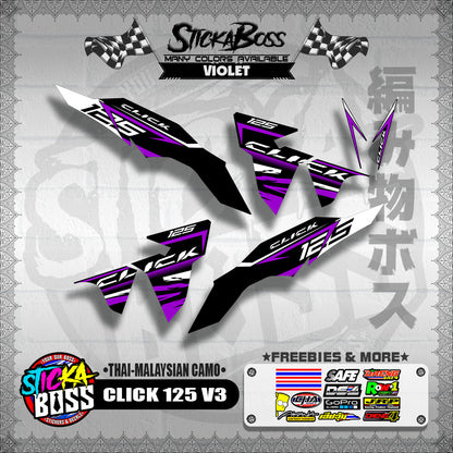 CLICK 125 V3 DECALS ( THAI-MALAYSIAN CAMO )【WITH FREEBIES】