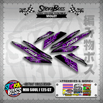 MIO SOUL I 125 GT DECALS ( ABSTRACT CIRCLES DESIGN )【WITH FREEBIES】
