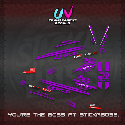 CLICK 125 V3 UV TRANSPARENT DECALS (2026 30TH ANNIVERSARY RACING DESIGN) STICKER DECALS By STICKABOSS