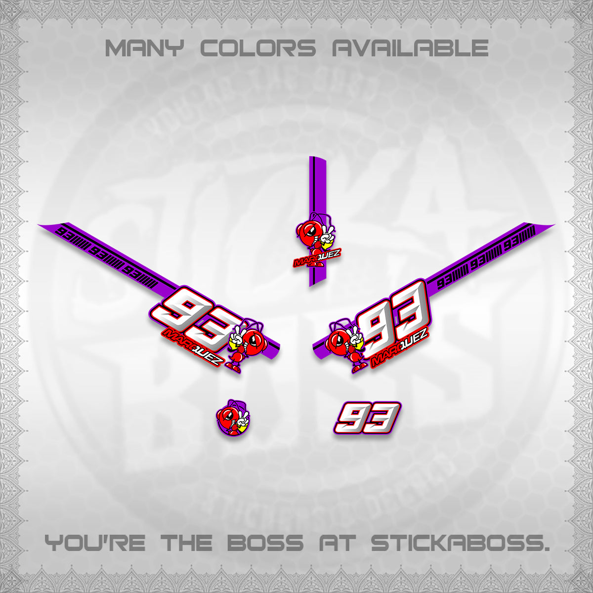 GIORNO 125 DECALS (MARQUEZ 93 DESIGN) STICKER DECALS BY STICKABOSS