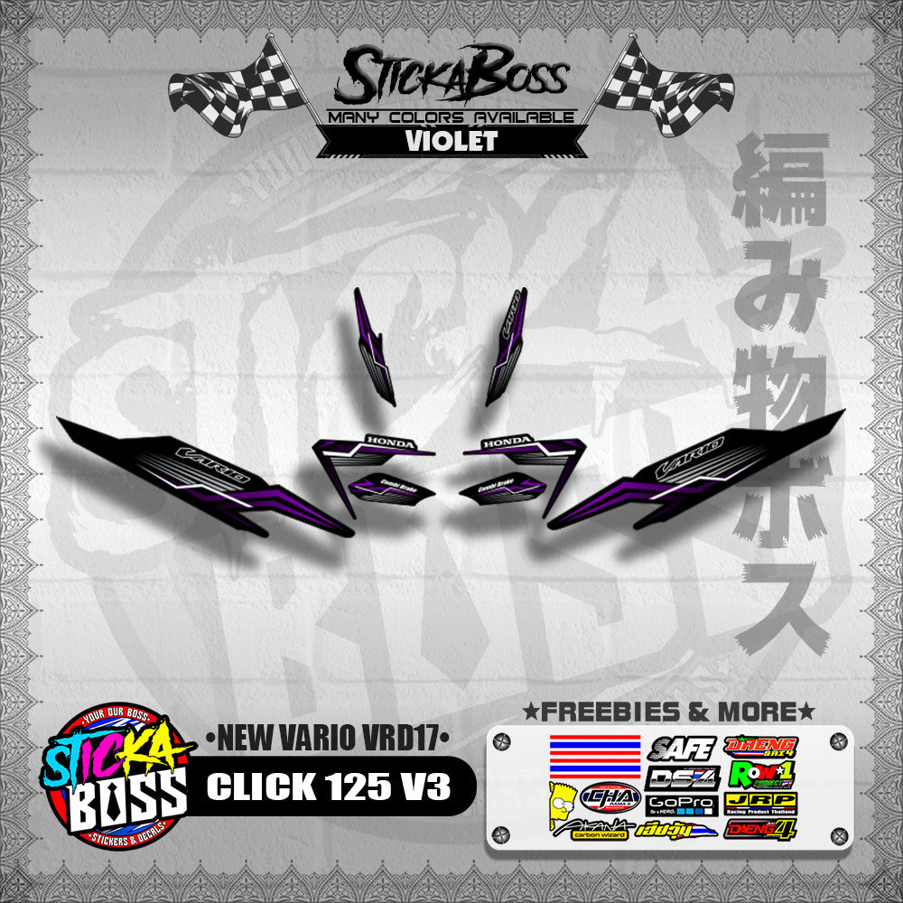 CLICK 125 V3 DECALS ( NEW VARIO VRD17 ) [PREMIUM GLOSSY LAMINATED ]【WITH FREEBIES】