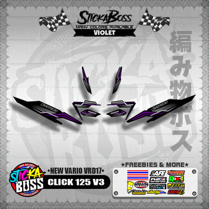 CLICK 125 V3 DECALS ( NEW VARIO VRD17 ) [PREMIUM GLOSSY LAMINATED ]【WITH FREEBIES】