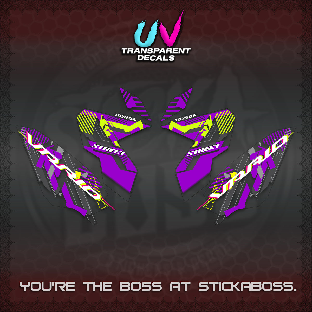 CLICK 125 V3 VARIO UV TRANSPARENT DECALS (2026 STREET STYLE EDITION) STICKER DECALS By STICKABOSS