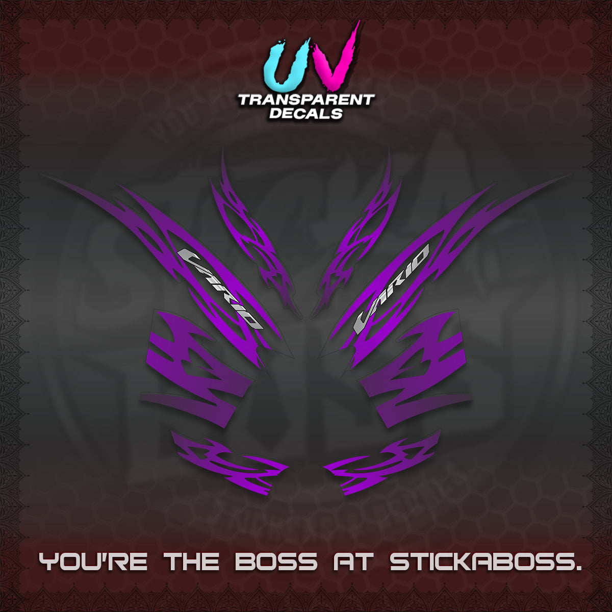 CLICK 125 V2 INDO STRIPING UV TRANSPARENT DECALS (2026 NUSANTARA MOTIF) STICKER DECALS By STICKABOSS