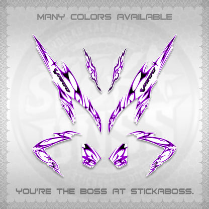 CLICK 125 V2 VARIO FOR WHITE DECALS (2026 TRIBAL LIGHTNING DESIGN) STICKER KITS BY STICKABOSS
