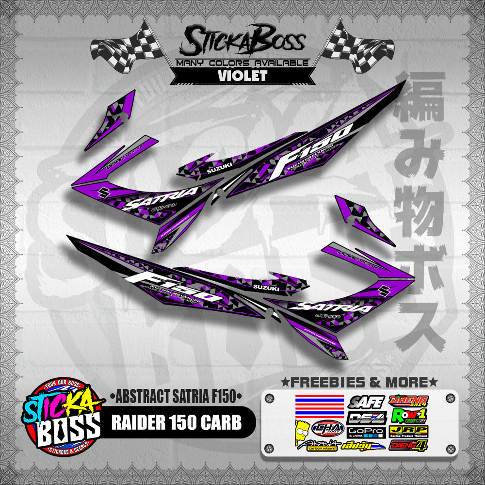 RAIDER 150 CARB DECALS ( ABSTRACT SATRIA F150 ) [ PREMIUM GLOSSY LAMINATED ]【WITH FREEBIES】
