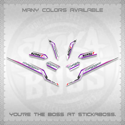 CLICK V3 VARIO STRIPING FOR WHITE DECALS (2026 SPORTS RACE DESIGN) STICKER KITS BY STICKABOSS