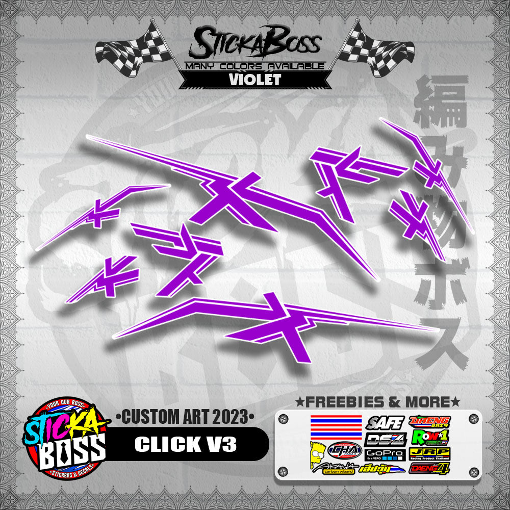 CLICK V3 DECALS ( CUSTOM ART 2023 ) [ PREMIUM GLOSSY LAMINATED ]【WITH FREEBIES】