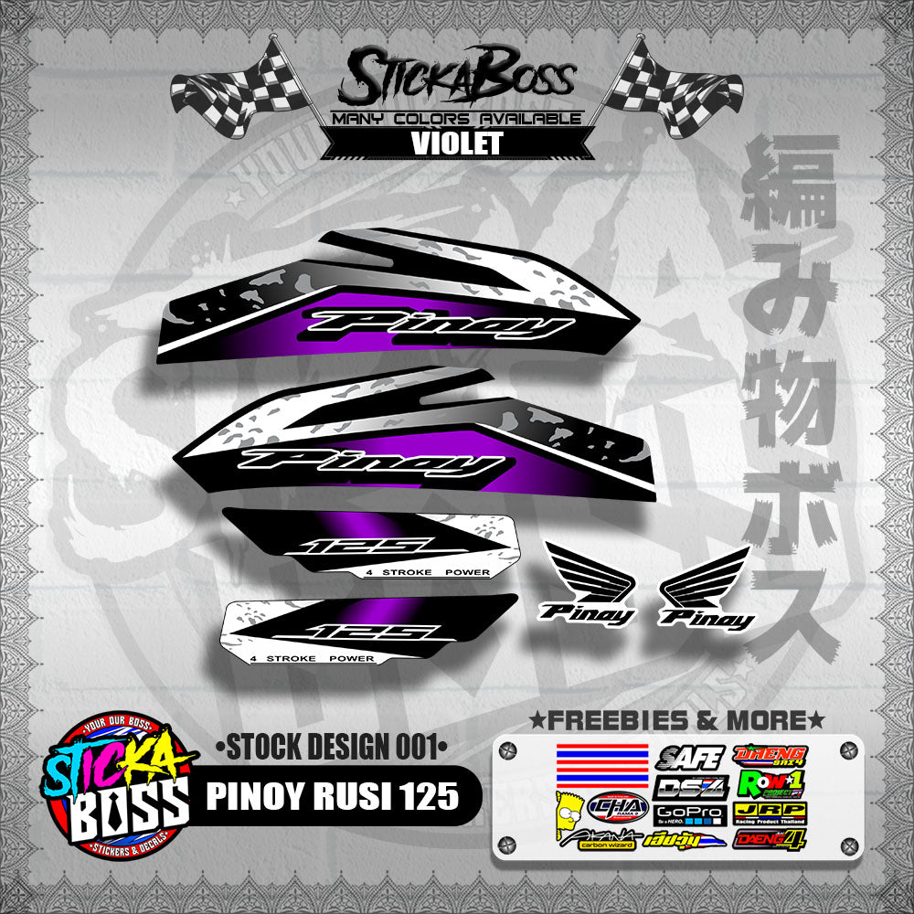 PINOY RUSI 125 DECALS ( STOCK DESIGN 001 )【WITH FREEBIES】