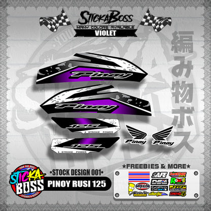 PINOY RUSI 125 DECALS ( STOCK DESIGN 001 )【WITH FREEBIES】