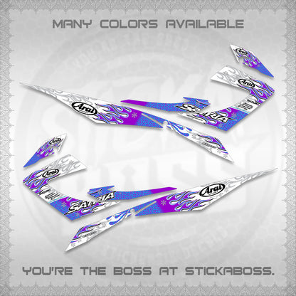 RAIDER 150 CARB SATRIA  FOR WHITE DECALS (ARAI API NEW TERBARU MOTIF)STICKER DECALS By STICKABOSS