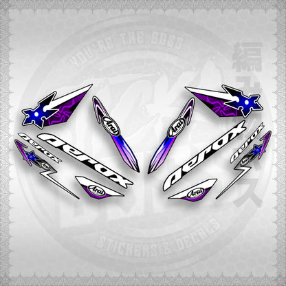 AEROX 155 V1 CUSTOM DESIGN ( ARAI NINJA BLADES ) STICKER DECALS By STICKABOSS