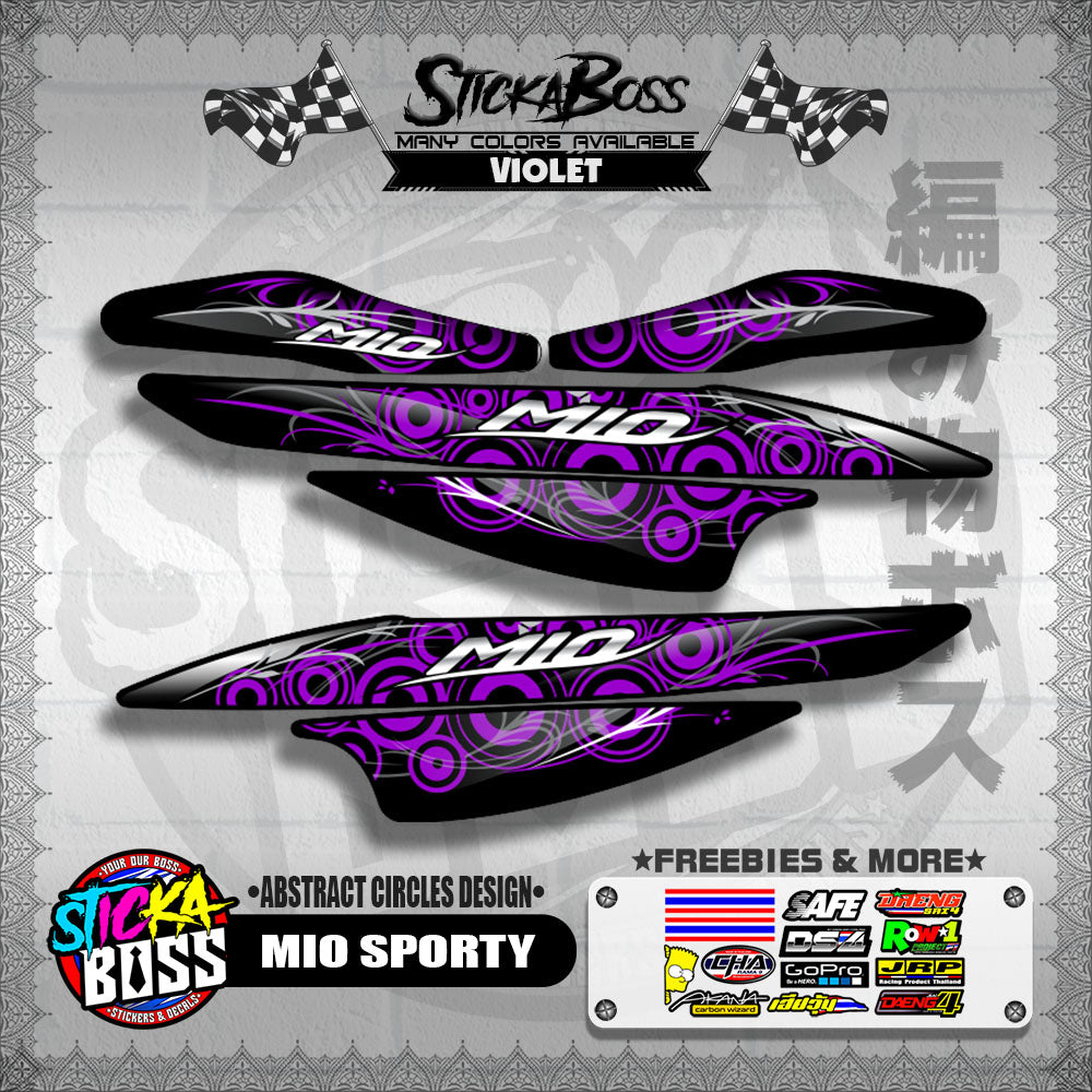 MIO SPORTY DECALS ( ABSTRACT CIRCLES DESIGN )【WITH FREEBIES】