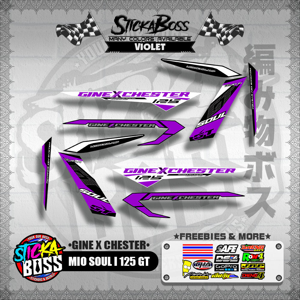 MIO SOUL I 125 GT DECALS ( GINE X CHESTER )【WITH FREEBIES】