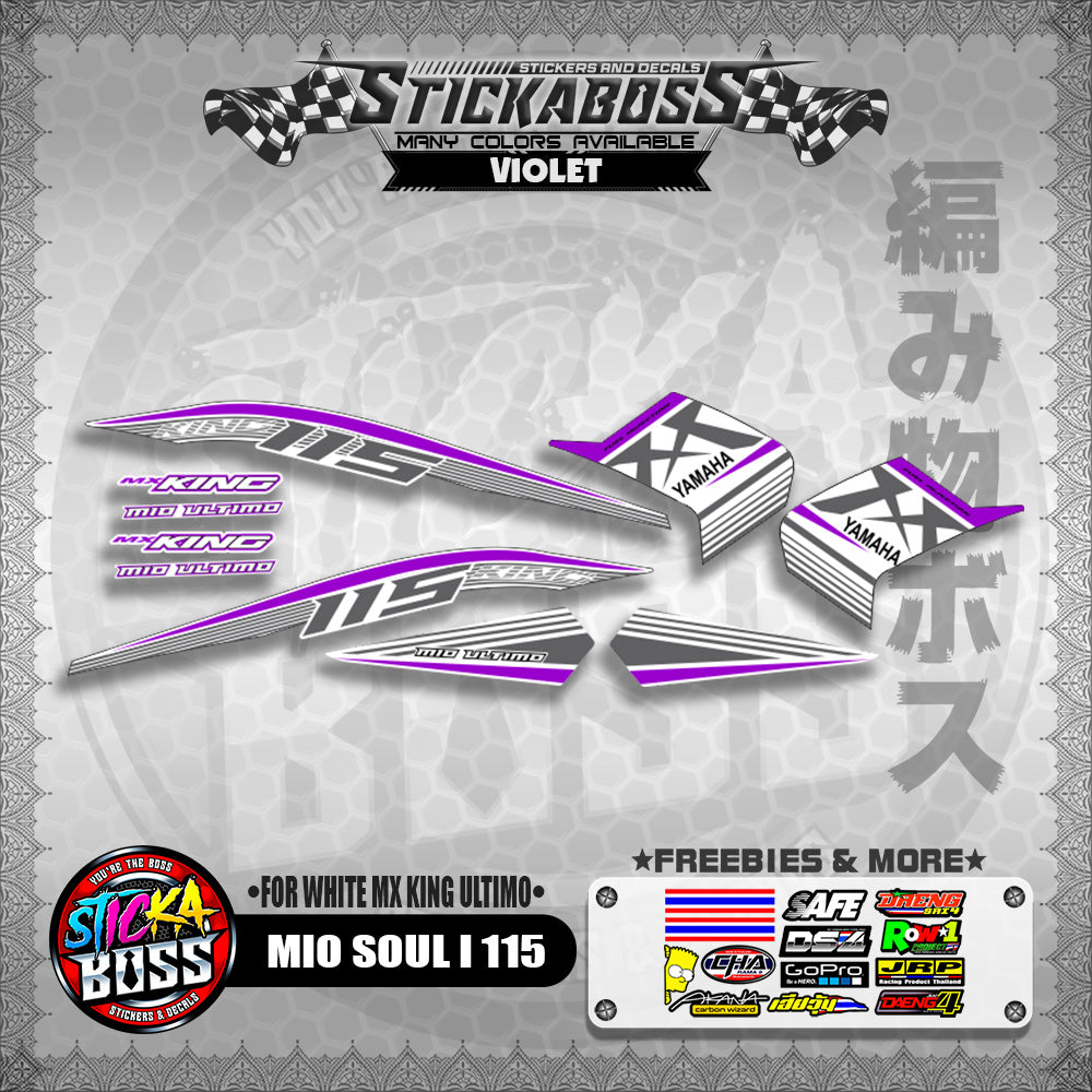 MIO SOUL I 115 STICKER DECALS ( FOR WHITE MX KING ULTIMO )【WITH FREEBIES】