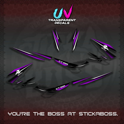 BAJAJ CT100 UV TRANSPARENT DECALS (PANTRA 2026 DESIGN)STICKER DECALS By STICKABOSS