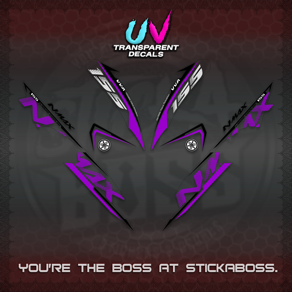 NMAX V1 THAI UV TRANSPARENT DECALS (2020 DESIGN) STICKER DECALS By STICKABOSS