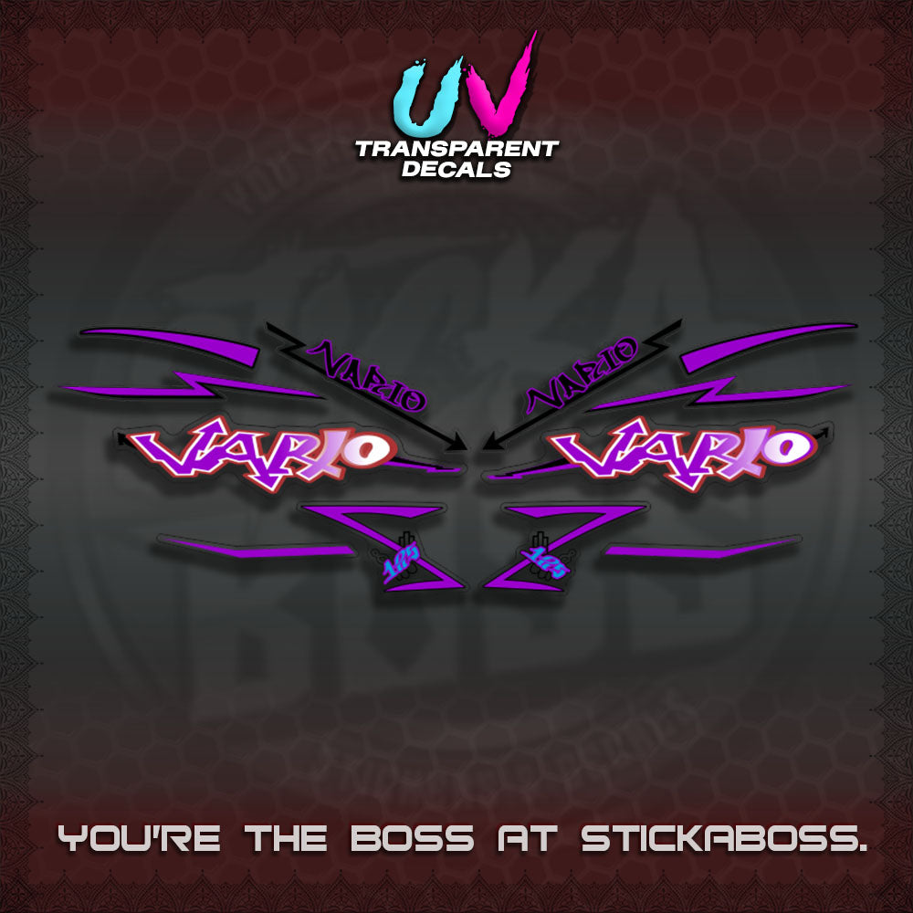 CLICK V2 INDO/MALAY UV TRANSPARENT VARIO DECALS (GRAFITY VARIO MOTIF)STICKER DECALS By STICKABOSS