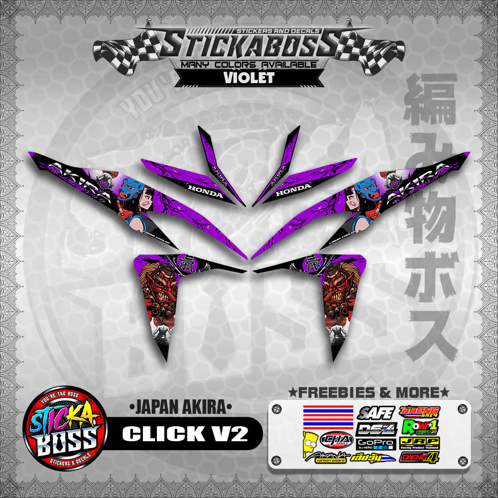CLICK V2 STICKER DECALS ( JAPAN AKIRA )【WITH FREEBIES】