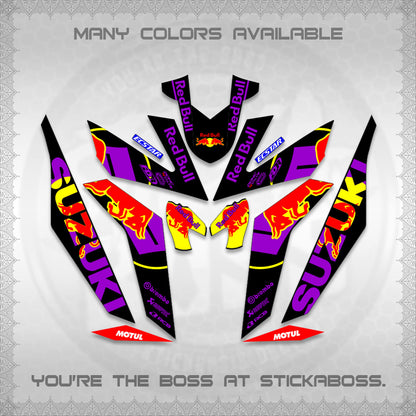 RAIDER 150 Fi DECALS (BULLREDS MOTIF)STICKER DECALS By STICKABOSS