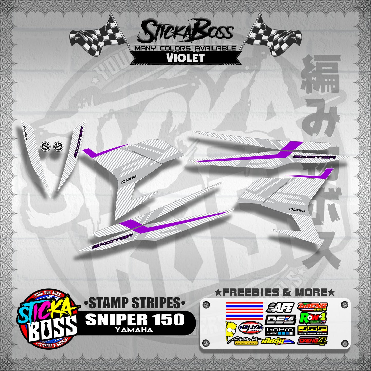SNIPER 150 DECALS ( STAMP STRIPES )【WITH FREEBIES】