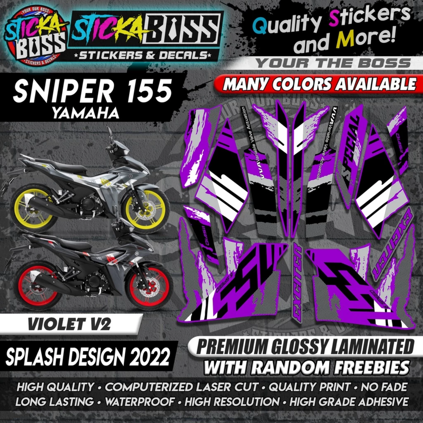 Sniper 155 NEW STOCK DECALS (SPLASH DESIGN 2022) MALAYSIAN CONCEPT【WITH FREEBIES】