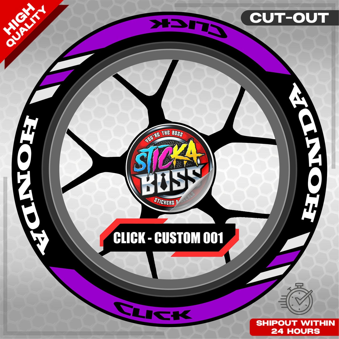 CLICK 125  150 160 MAGS STICKER SET  ( 2 MAGS ) - CUSTOM 001 | VINYL WATERPROOF CUT-OUT DECALS