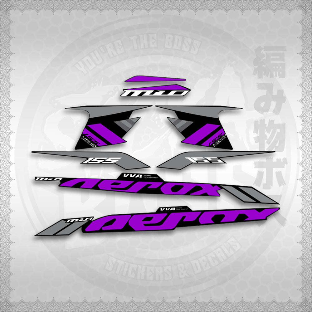 STICKER DECALS for AEROX 155 V1 (AV120X7IN) By STICKABOSS (SOFIE LAMINATED WATERPROOF)