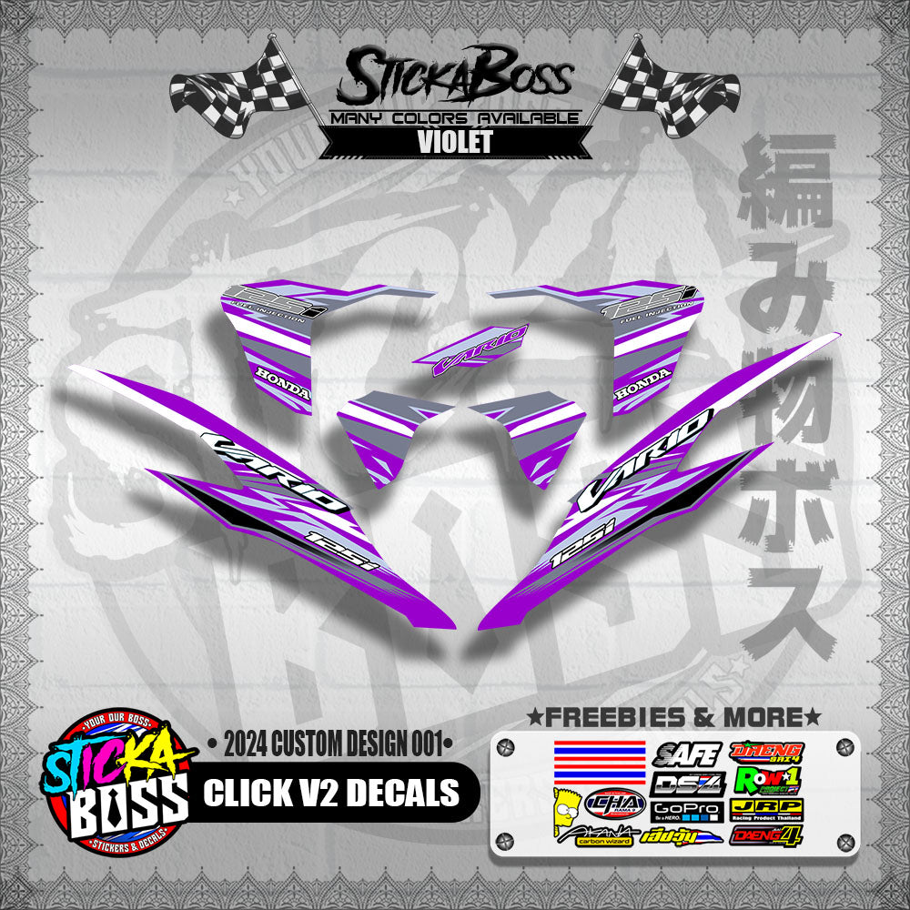 CLICK V2 DECALS ( 2024 CUSTOM DESIGN 001 )【WITH FREEBIES】