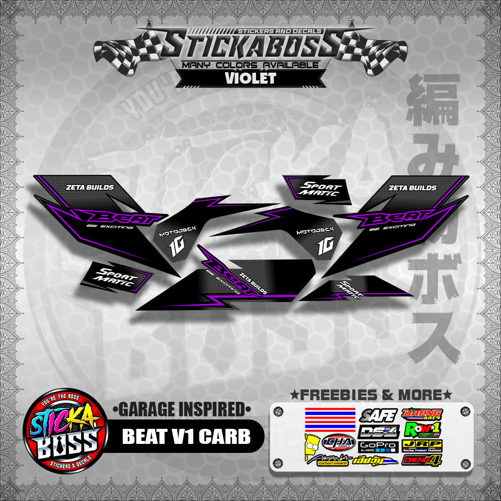 BEAT V1 CARB STICKER DECALS ( GARAGE INSPIRED )【WITH FREEBIES】
