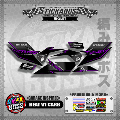 BEAT V1 CARB STICKER DECALS ( GARAGE INSPIRED )【WITH FREEBIES】