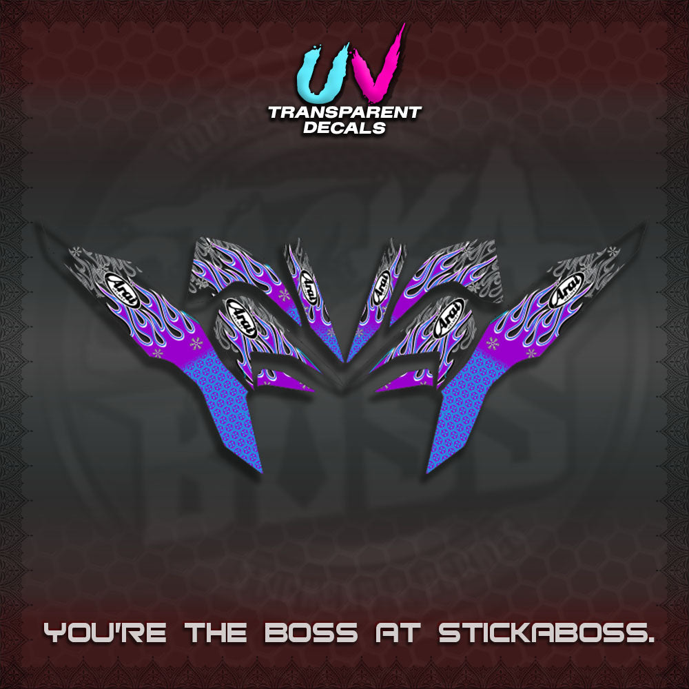 【PREMIUM UV PRINT】TRANSPARENT CLICK 125 V3  DECALS(ARAI API NEW TERBARU DESIGN)By STICKABOSS