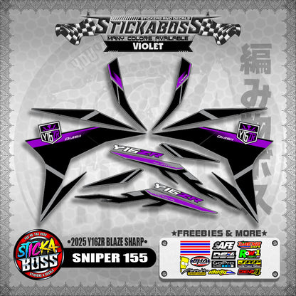SNIPER 155 STICKER DECALS ( 2025 Y16ZR BLAZE SHARP )【WITH FREEBIES】