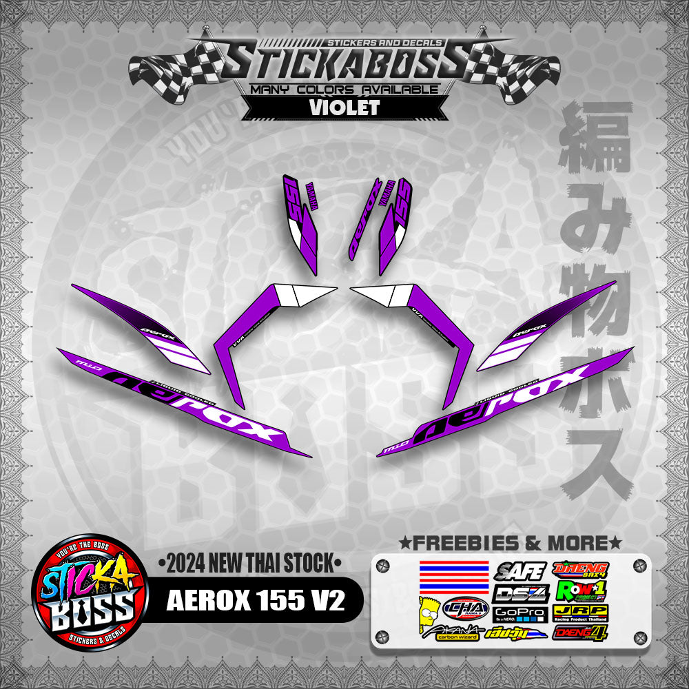 AEROX 155 V2 STICKER DECALS ( 2024 NEW THAI STOCK )【WITH FREEBIES】