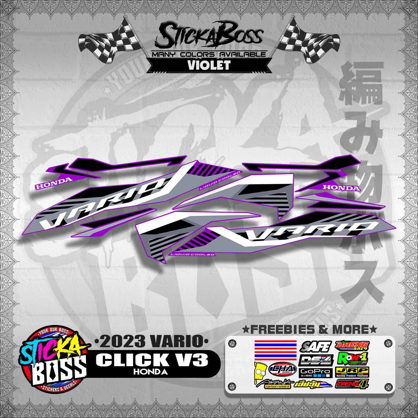 CLICK V3 STOCK DECALS ( 2023 VARIO )【WITH FREEBIES】