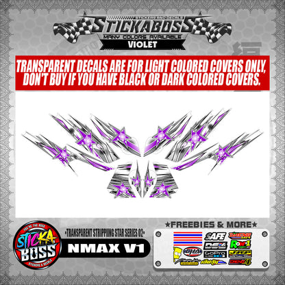 NMAX V1 STICKER DECALS ( TRANSPARENT STRIPPIING STAR SERIES 02 )【WITH FREEBIES】