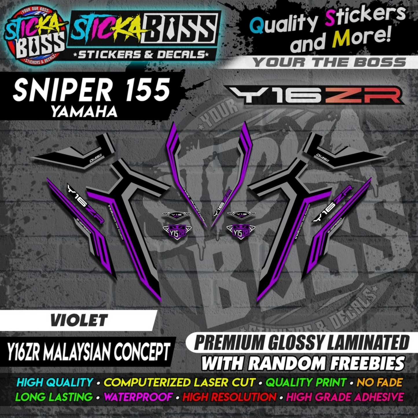 SNIPER 155 STOCK DECALS 【 Y16ZR MALAYSIAN CONCEPT 】