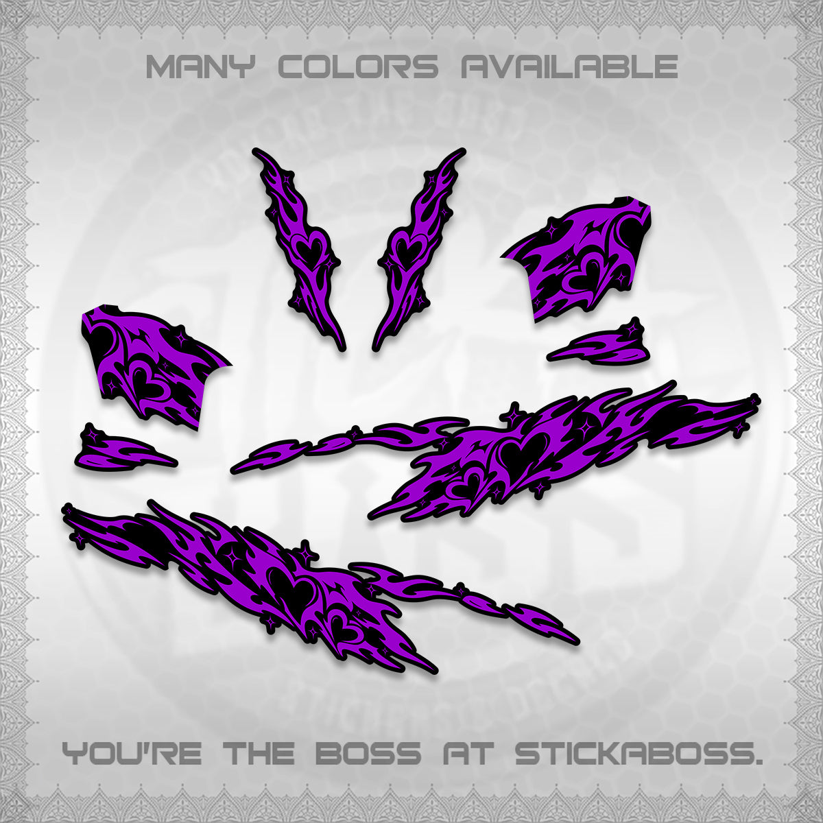 CLICK 125 V2 DECALS (2026 TRIBAL HEART DESIGN) STICKER KITS BY STICKABOSS